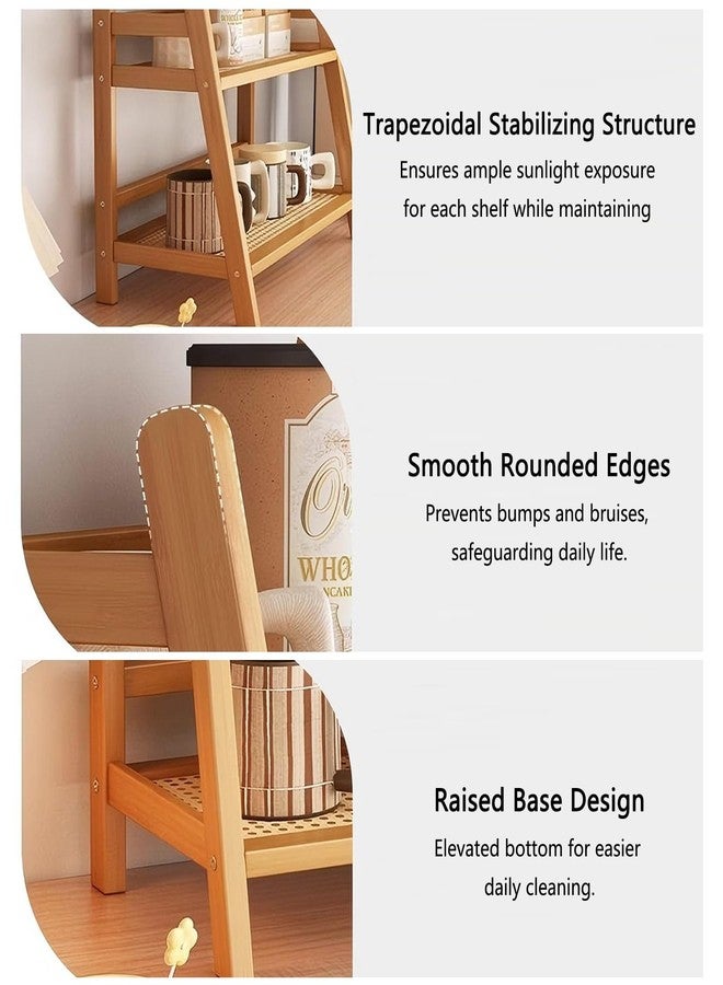 SRTFINE 2 Tier Coffee Bar Station Organizer & Bamboo Mug Holder - Countertop Tea and Coffee Bar Accessories Stand, Matcha Display Shelf with Condiment Storage Rack, Cup Organizer for Kitchen Counter (Small) - Image 5